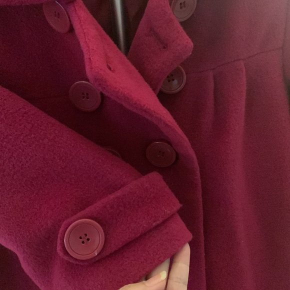 Fushia Thigh length coat - Picture 3 of 8